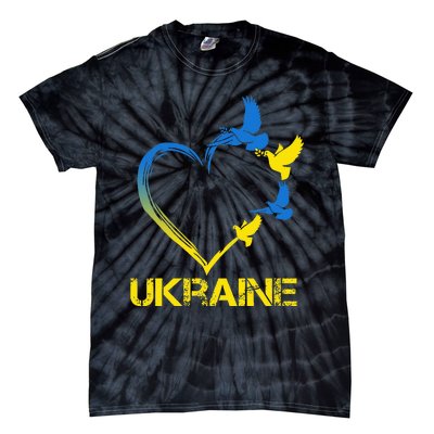 Ukraine Flag Heart Vintage Ukrainian Lovers Ukraine Tie-Dye T-Shirt