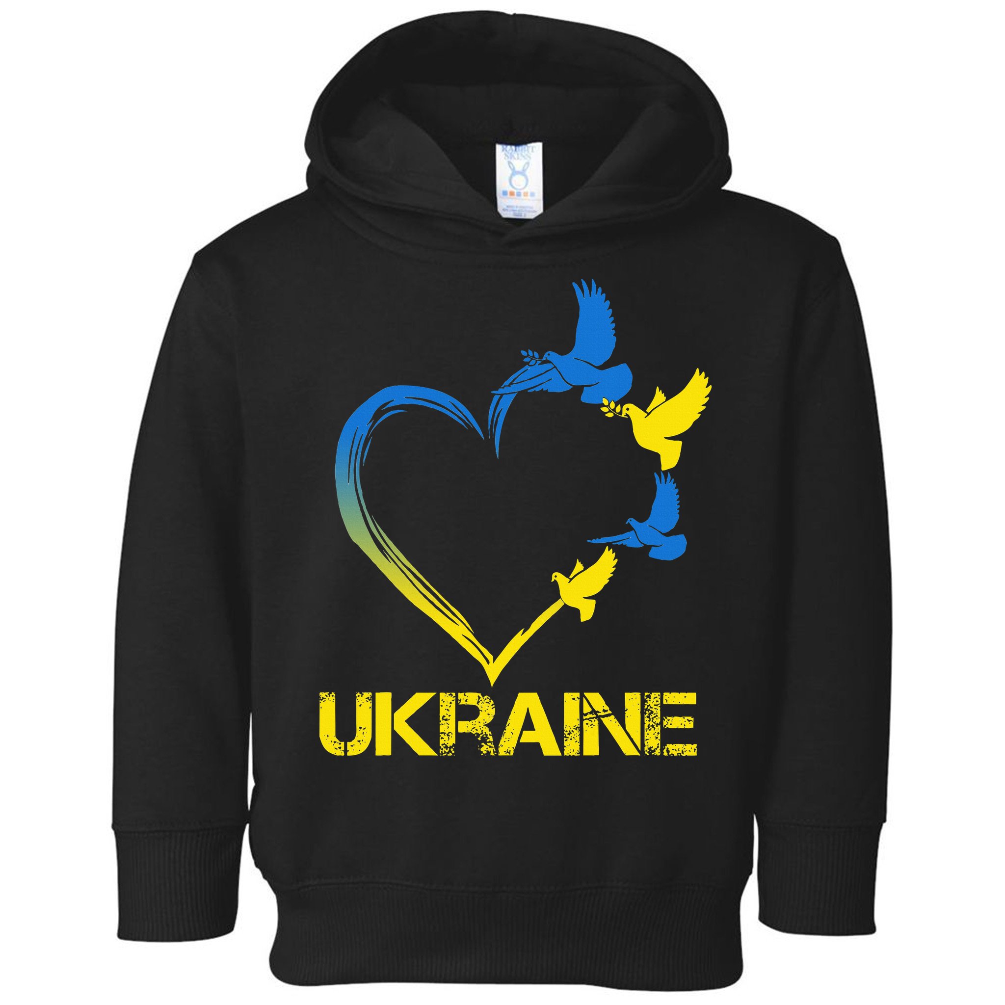 Ukraine Flag Heart Vintage Ukrainian Lovers Ukraine Toddler Hoodie