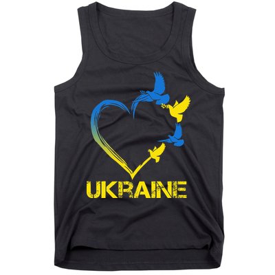 Ukraine Flag Heart Vintage Ukrainian Lovers Ukraine Tank Top