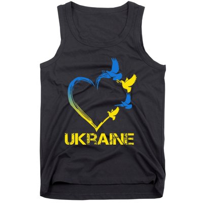 Ukraine Flag Heart Vintage Ukrainian Lovers Ukraine Tank Top