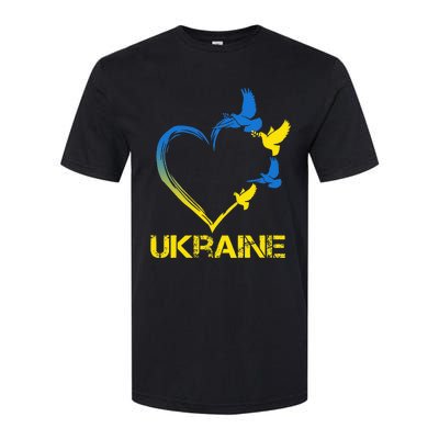 Ukraine Flag Heart Vintage Ukrainian Lovers Ukraine Softstyle CVC T-Shirt