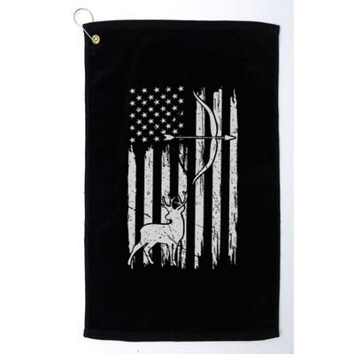 Usa Flag Hunting Deer Hunt Compound Bow USA Hunter Platinum Collection Golf Towel