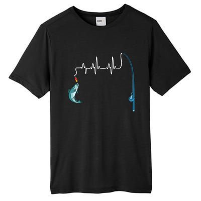 Unique Fishing Heartbeat Clothing Gift Fathers Day Fishing Gift Tall Fusion ChromaSoft Performance T-Shirt