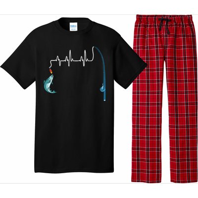 Unique Fishing Heartbeat Clothing Gift Fathers Day Fishing Gift Pajama Set