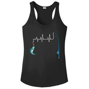 Unique Fishing Heartbeat Clothing Gift Fathers Day Fishing Gift Ladies PosiCharge Competitor Racerback Tank