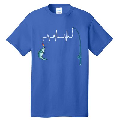 Unique Fishing Heartbeat Clothing Gift Fathers Day Fishing Gift Tall T-Shirt