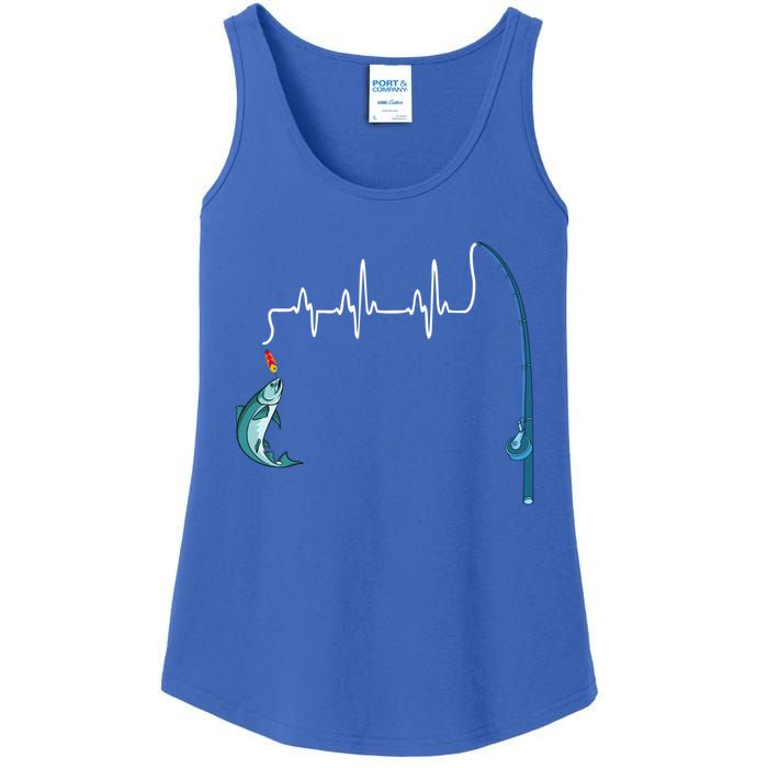 Unique Fishing Heartbeat Clothing Gift Fathers Day Fishing Gift Ladies Essential Tank