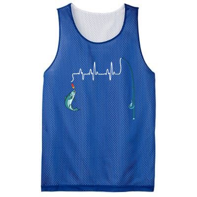 Unique Fishing Heartbeat Clothing Gift Fathers Day Fishing Gift Mesh Reversible Basketball Jersey Tank