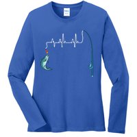 Unique Fishing Heartbeat Clothing Gift Fathers Day Fishing Gift Ladies Long Sleeve Shirt