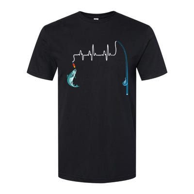 Unique Fishing Heartbeat Clothing Gift Fathers Day Fishing Gift Softstyle® CVC T-Shirt