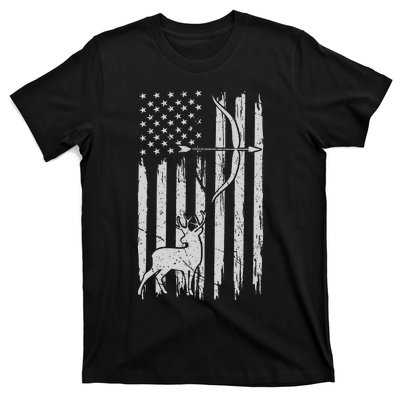 Usa Flag Hunting Deer Hunt Compound Bow USA Hunter T-Shirt