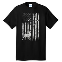 Usa Flag Hunting Deer Hunt Compound Bow USA Hunter Tall T-Shirt