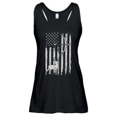 Usa Flag Hunting Deer Hunt Compound Bow USA Hunter Ladies Essential Flowy Tank