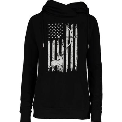 Usa Flag Hunting Deer Hunt Compound Bow USA Hunter Womens Funnel Neck Pullover Hood