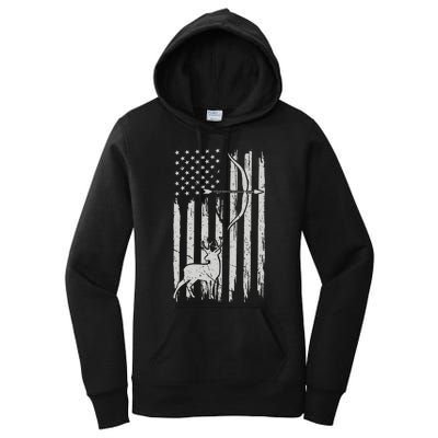 Usa Flag Hunting Deer Hunt Compound Bow USA Hunter Women's Pullover Hoodie