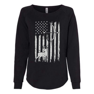 Usa Flag Hunting Deer Hunt Compound Bow USA Hunter Womens California Wash Sweatshirt