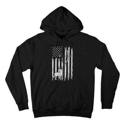 Usa Flag Hunting Deer Hunt Compound Bow USA Hunter Tall Hoodie