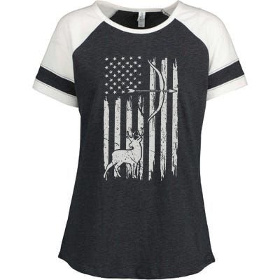 Usa Flag Hunting Deer Hunt Compound Bow USA Hunter Enza Ladies Jersey Colorblock Tee