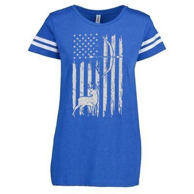 Usa Flag Hunting Deer Hunt Compound Bow USA Hunter Enza Ladies Jersey Football T-Shirt