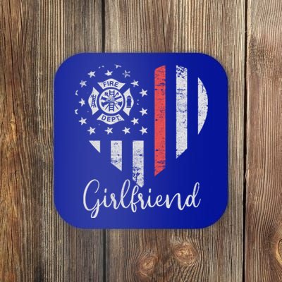 Usa Flag Heart Firefighter Valentines Day Fire Friend Gift Coaster