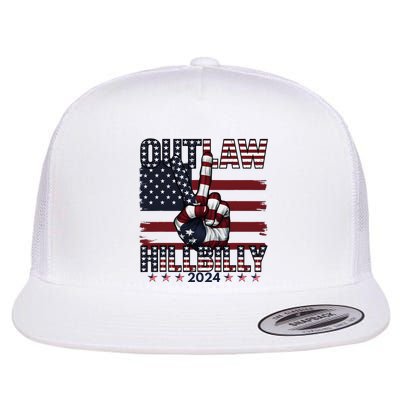 Us Flag IM Voting For The Outlaw And The Hillbilly 2024 Flat Bill Trucker Hat