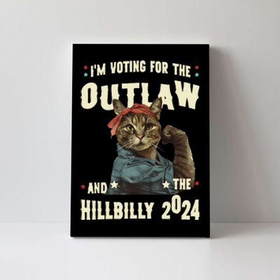 Us Flag IM Voting For The Outlaw And The Hillbilly 2024 Canvas