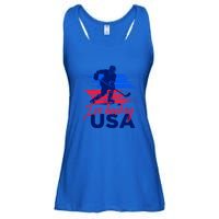 Usa Flag Ice Hockey Usa Support Cute Gift Ladies Essential Flowy Tank