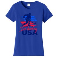 Usa Flag Ice Hockey Usa Support Cute Gift Women's T-Shirt