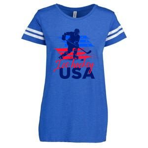 Usa Flag Ice Hockey Usa Support Cute Gift Enza Ladies Jersey Football T-Shirt