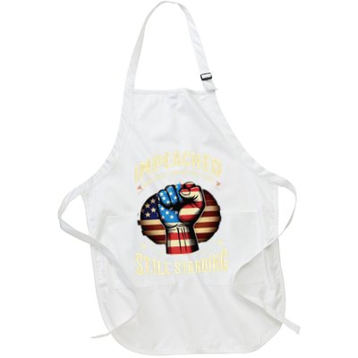 Usa Flag Impeached Arrested Convicted Shot Still Standing Full-Length Apron With Pockets
