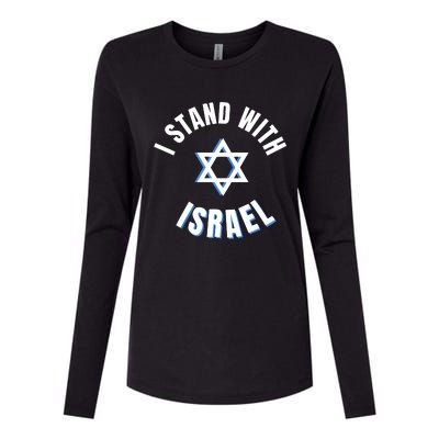 USA FLAG I Stand With Israel Support Black Womens Cotton Relaxed Long Sleeve T-Shirt