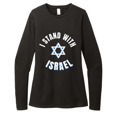 USA FLAG I Stand With Israel Support Black Womens CVC Long Sleeve Shirt