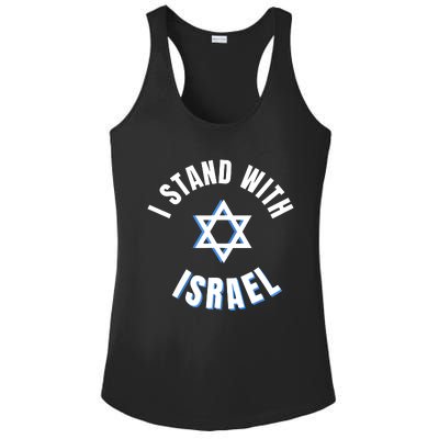 USA FLAG I Stand With Israel Support Black Ladies PosiCharge Competitor Racerback Tank