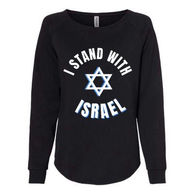 USA FLAG I Stand With Israel Support Black Womens California Wash Sweatshirt