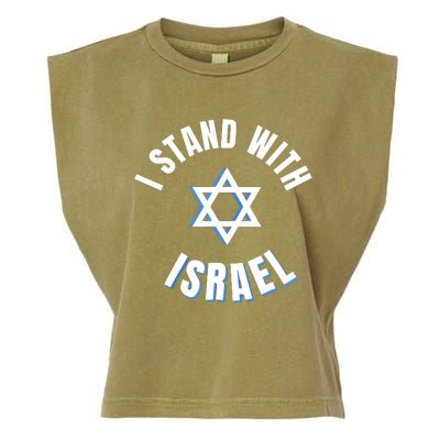 USA FLAG I Stand With Israel Support Black Garment-Dyed Women's Muscle Tee