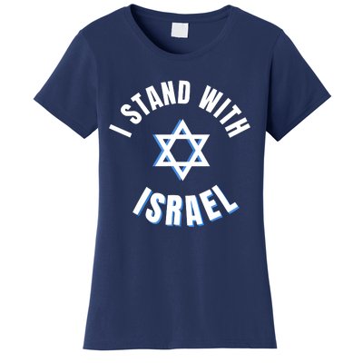 USA FLAG I Stand With Israel Support Black Women's T-Shirt