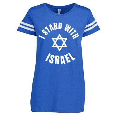 USA FLAG I Stand With Israel Support Black Enza Ladies Jersey Football T-Shirt