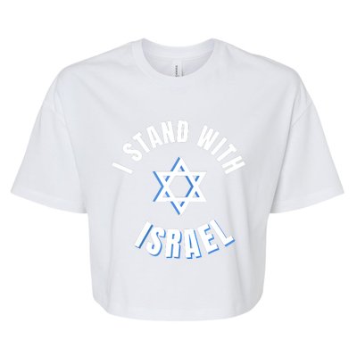 USA FLAG I Stand With Israel Support Black Bella+Canvas Jersey Crop Tee