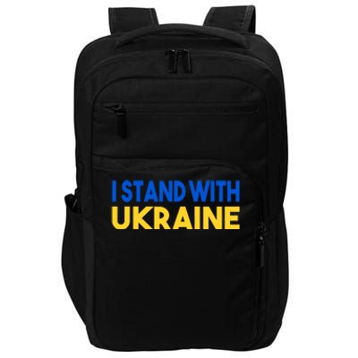 Ukraine Flag "I Stand With Ukraine" Gift Impact Tech Backpack