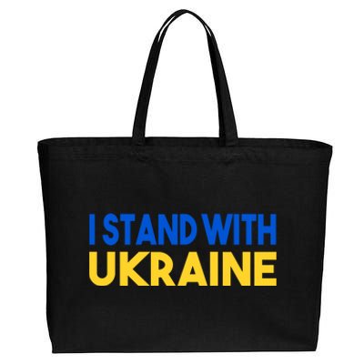 Ukraine Flag "I Stand With Ukraine" Gift Cotton Canvas Jumbo Tote