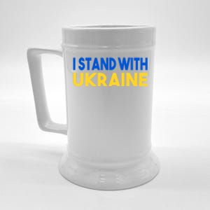 Ukraine Flag "I Stand With Ukraine" Gift Beer Stein