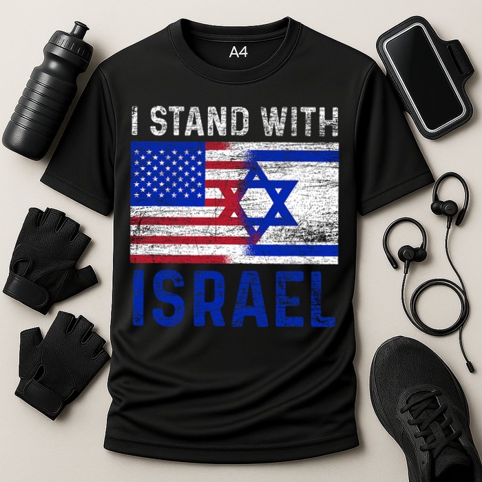 Us Flag I Stand With Israel Cooling Performance Crew T-Shirt