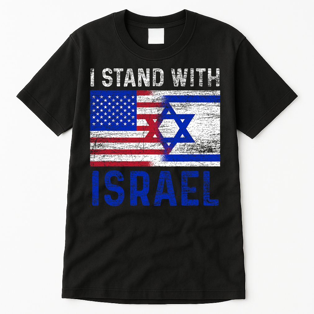 Us Flag I Stand With Israel Tall T-Shirt