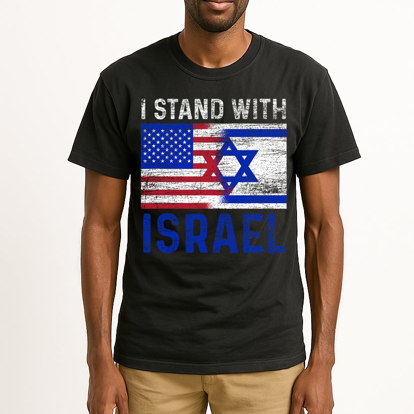 Us Flag I Stand With Israel Tall T-Shirt