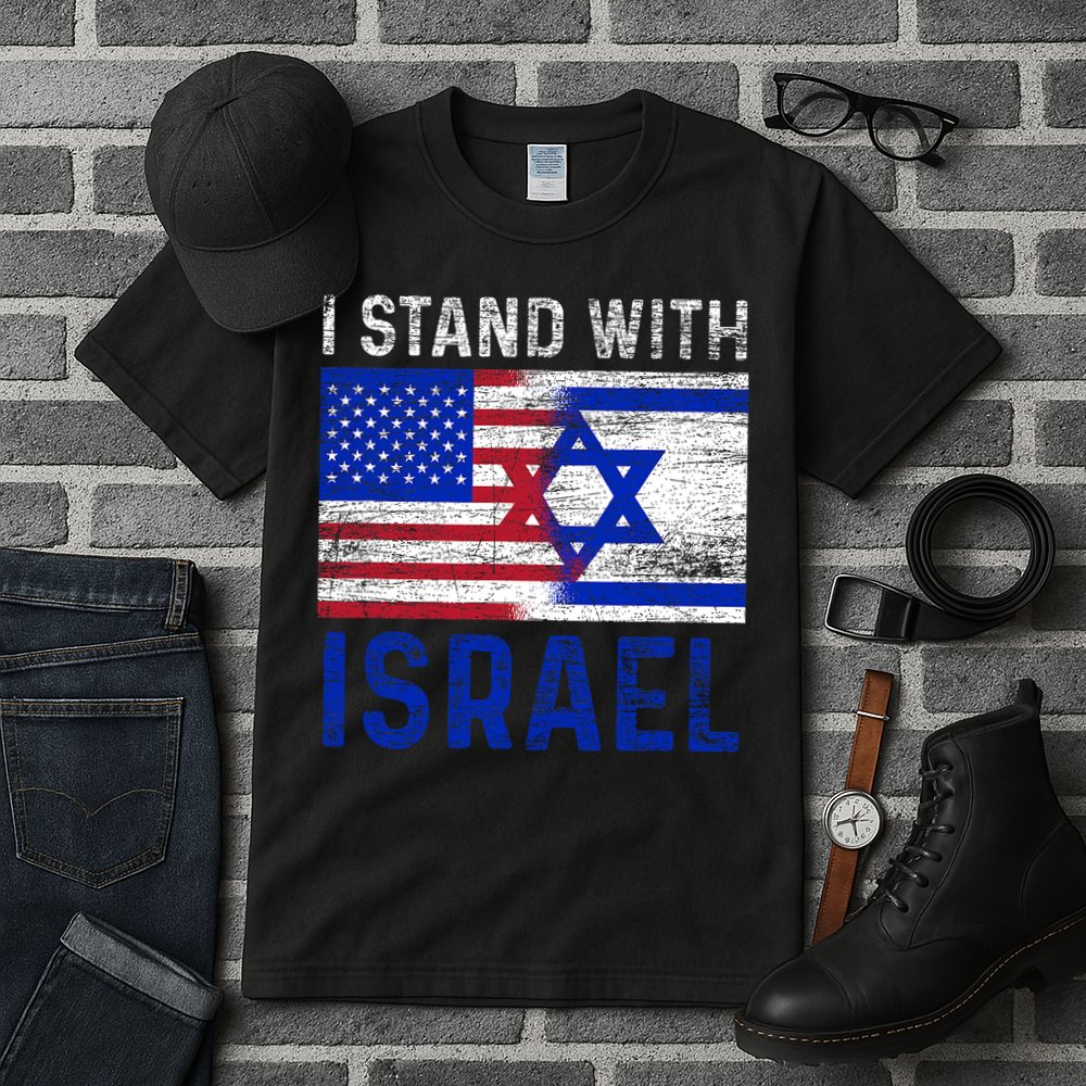 Us Flag I Stand With Israel Tall T-Shirt