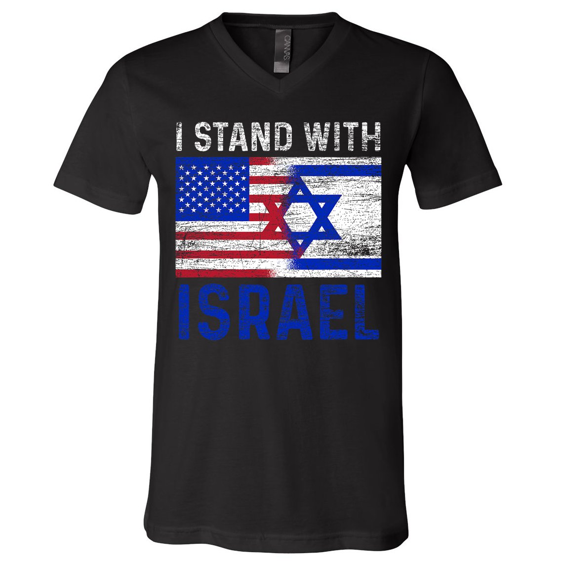 Us Flag I Stand With Israel V-Neck T-Shirt