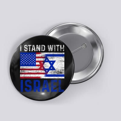 Us Flag I Stand With Israel Button