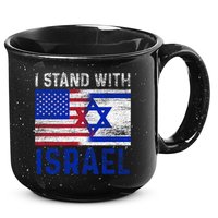 Us Flag I Stand With Israel 15oz Campfire Ceramic Mug