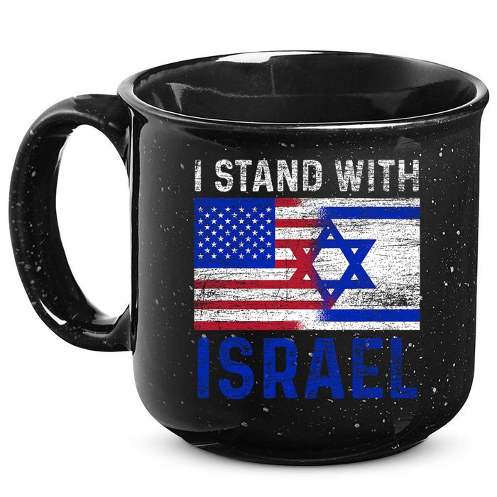Us Flag I Stand With Israel 15oz Campfire Ceramic Mug