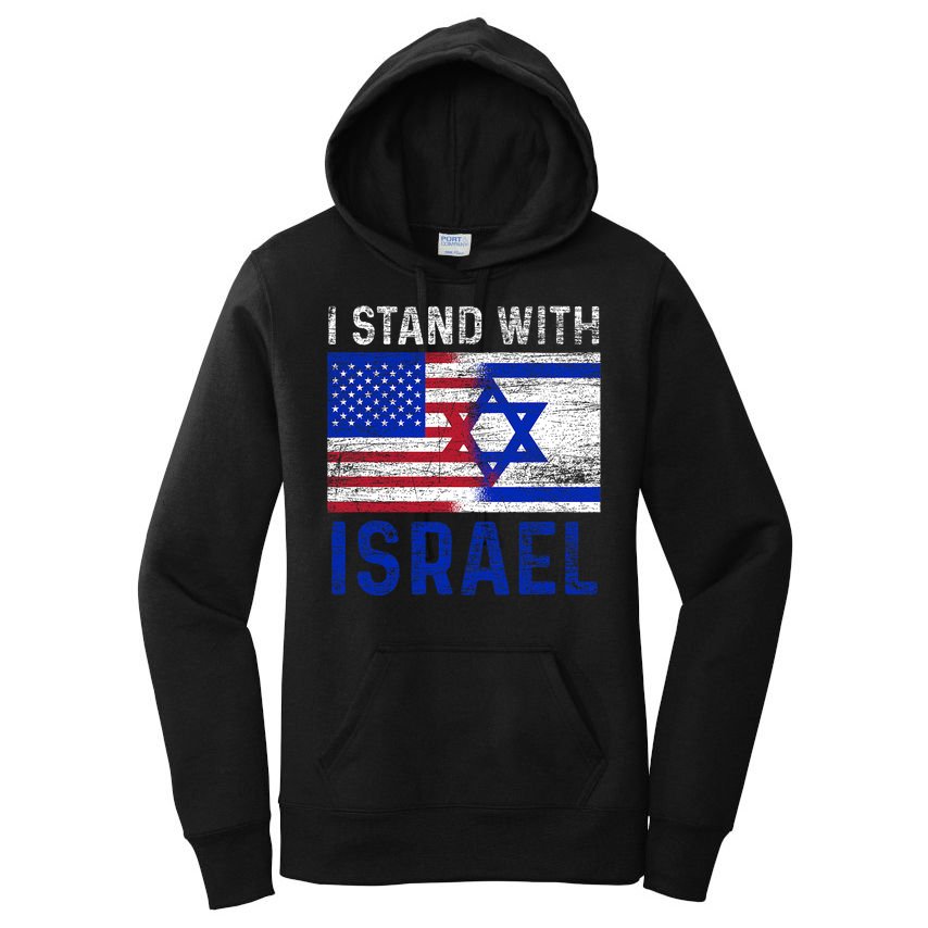 Us Flag I Stand With Israel Women's Pullover Hoodie